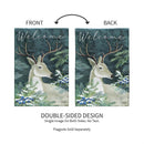 Woodland Deer Welcome Applique Garden Flag