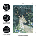 Woodland Deer Welcome Applique Garden Flag