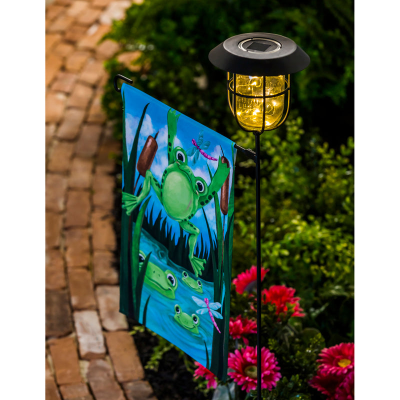 Lantern Solar Garden Flag Stand,20138