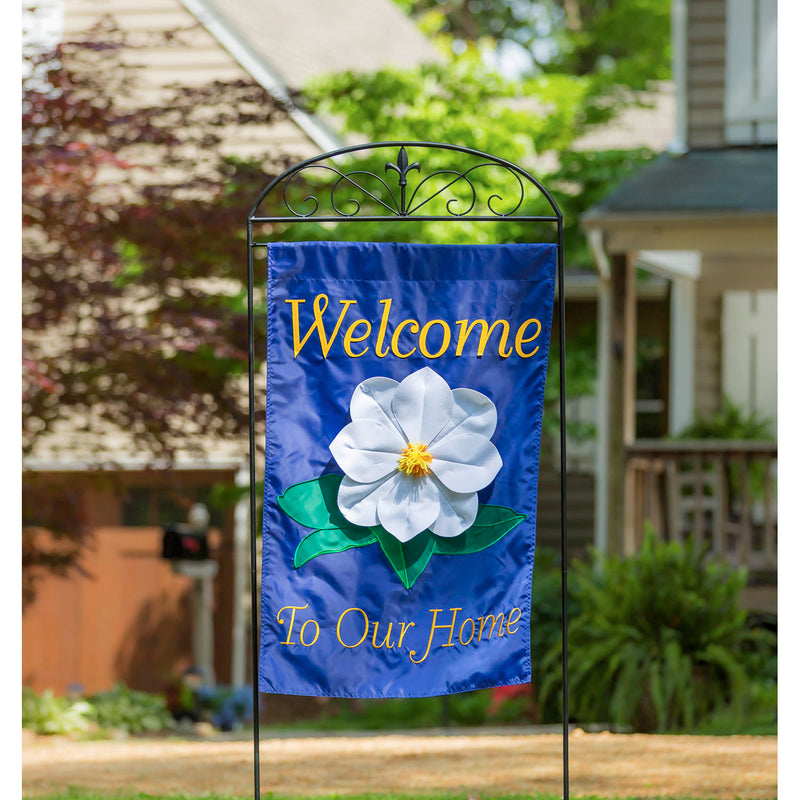Evergreen Flag Hardware,Fleur de Lis House Flag Arbor Stand,30.3x7x75.5 Inches