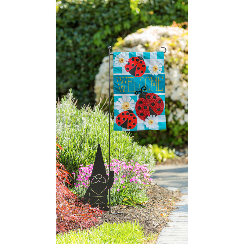 Gnome Laser Cut Garden Flag Stand,20154