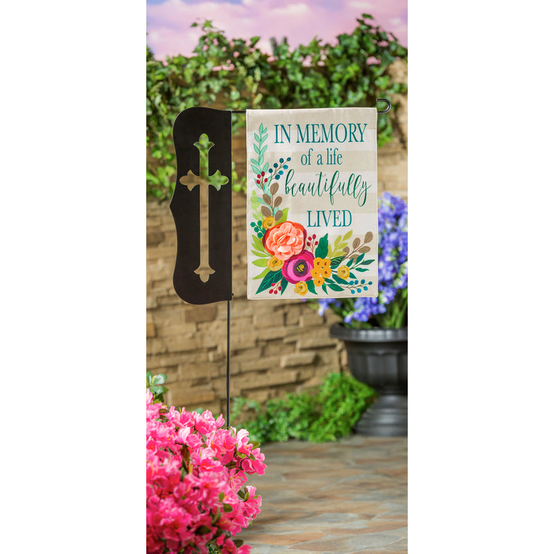 Cross Laser Cut Garden Flag Stand,20158