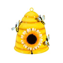 Metal Decorative Bird House, Colorful Bee House Statuary, 11"H