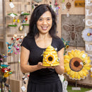 Metal Decorative Bird House, Colorful Bee House Statuary, 11"H