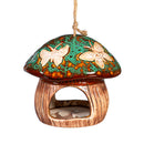 Garden of Wonder Bird Feeder, Ceramic Fantasy Green Mushroom