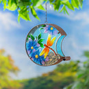 Hand Painted Glass Bird Feeder, Dragonfly