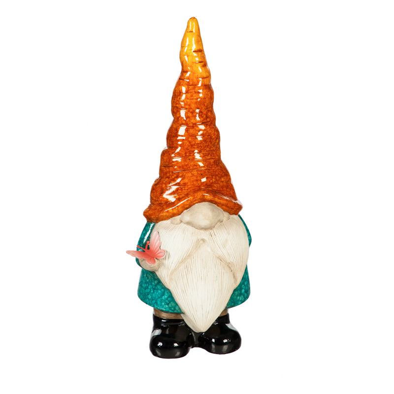 Evergreen Statuary,13"H Ceramic Gnome Garden Statuary, 2 Asst.,5.31x3.94x12.99 Inches