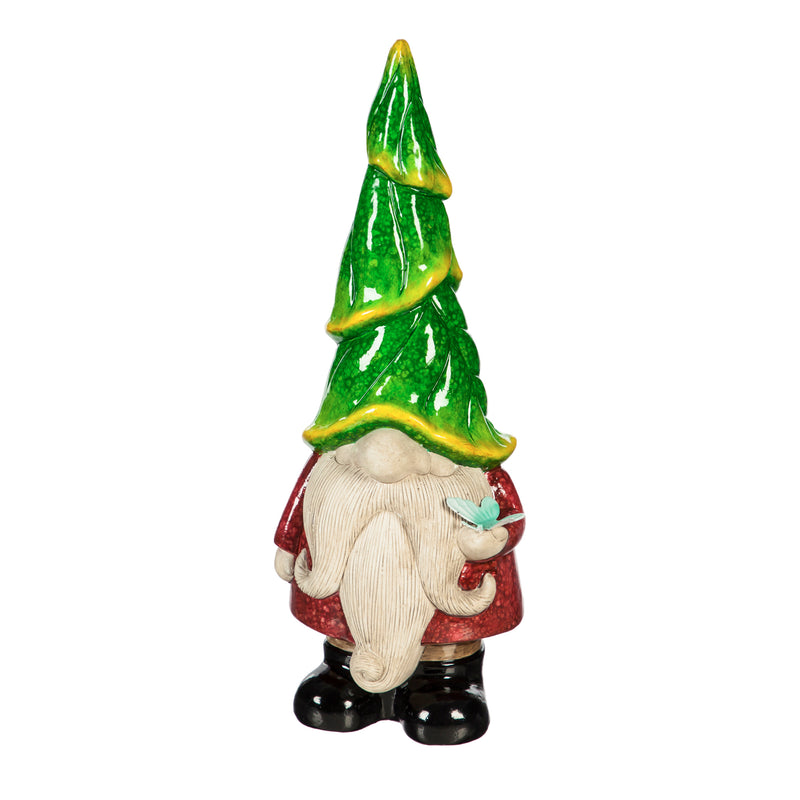 Evergreen Statuary,13"H Ceramic Gnome Garden Statuary, 2 Asst.,5.31x3.94x12.99 Inches