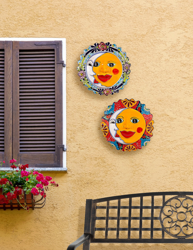 Terracotta Sun Face Wall Art