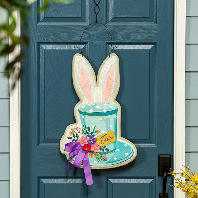 Happy Easter Floral Hat Estate Door Decor