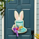 Happy Easter Floral Hat Estate Door Décor