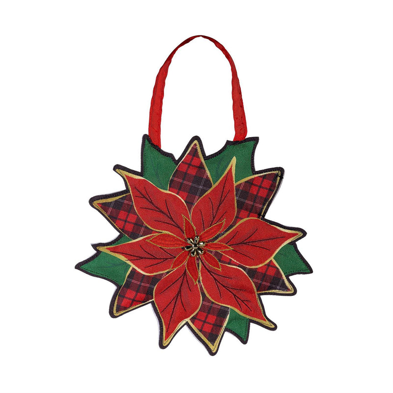 Welcome Poinsettia Shaped Door Décor