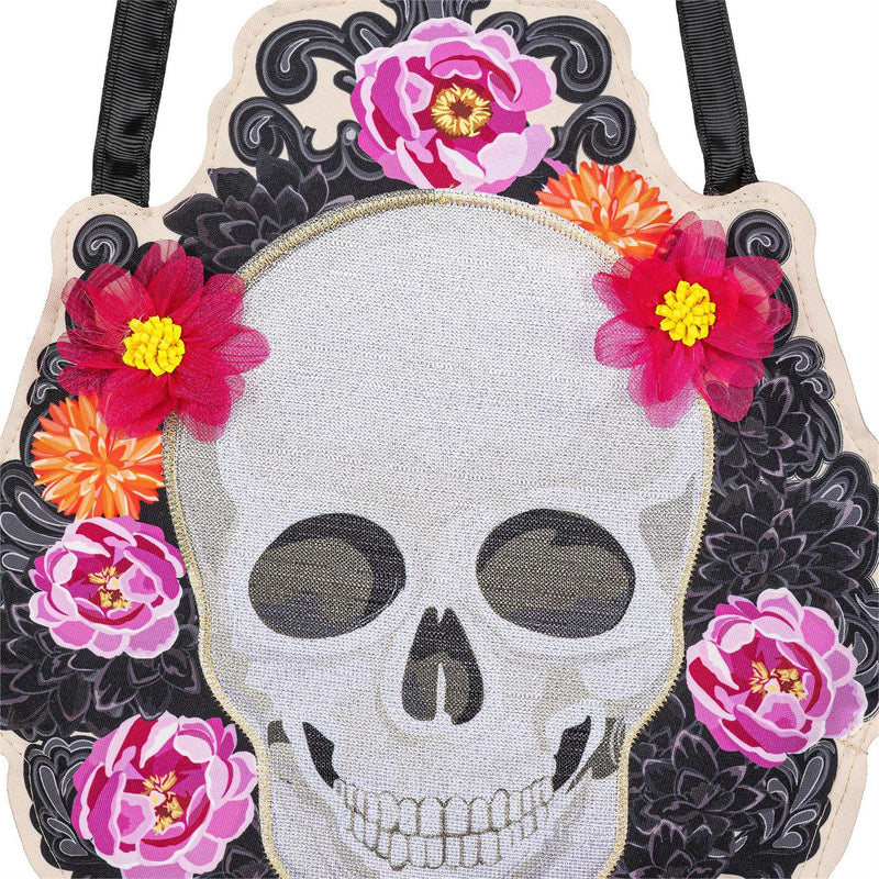 Happy Skull Floral Door Décor