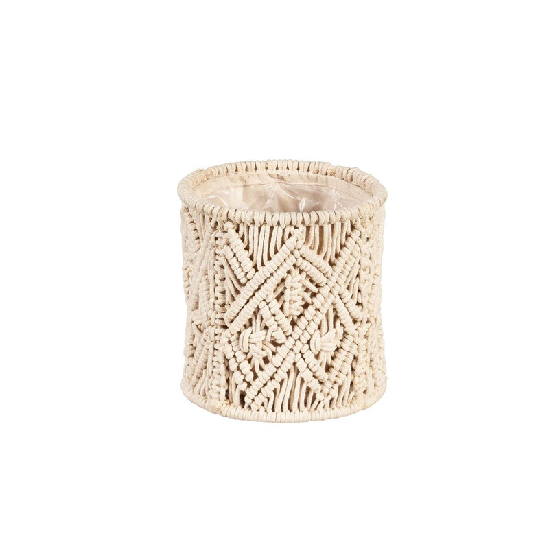 Nesting Macrame Fabric Planters, Set of 2
