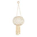 Macrame Large Hanging Globe Plant Cover, Natural