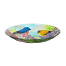 What She Shed Birdbath, Glass Feathered Trio, 18"