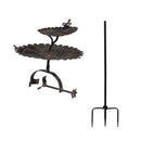 2-in-1 Sunflower Metal Birdbath and Feeder with Mounting Attachment and Stake, 48"H