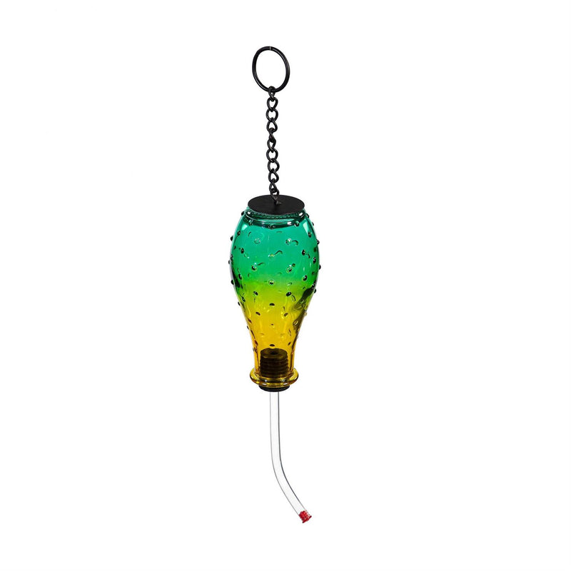 Glass Hanging Hummingbird Feeder, Colorful Ombre