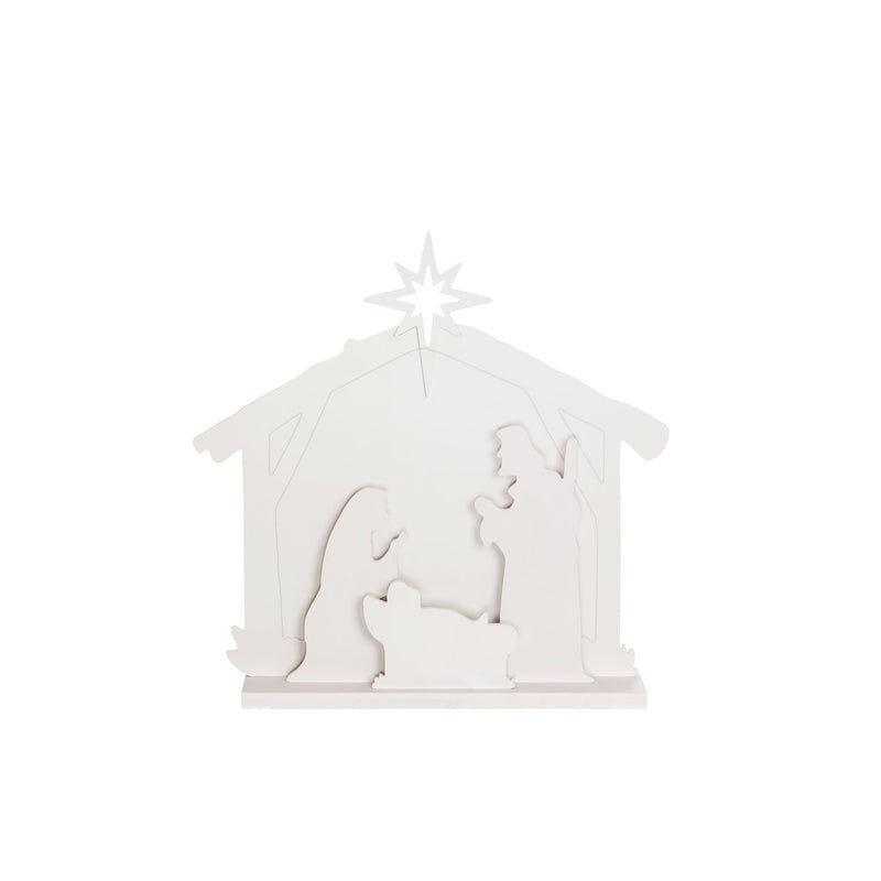 Evergreen Statuary,27.5"H LED Polywood Garden Statuary, Nativity,4.53x27.95x27.56 Inches