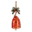 Solar Art Glass Speckle Red and Blue Bell Chime with Artificial,2la1818