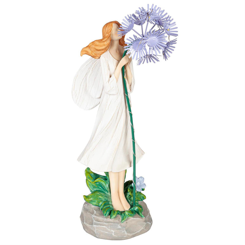 LED Garden Angel Statuary, Purple Flower