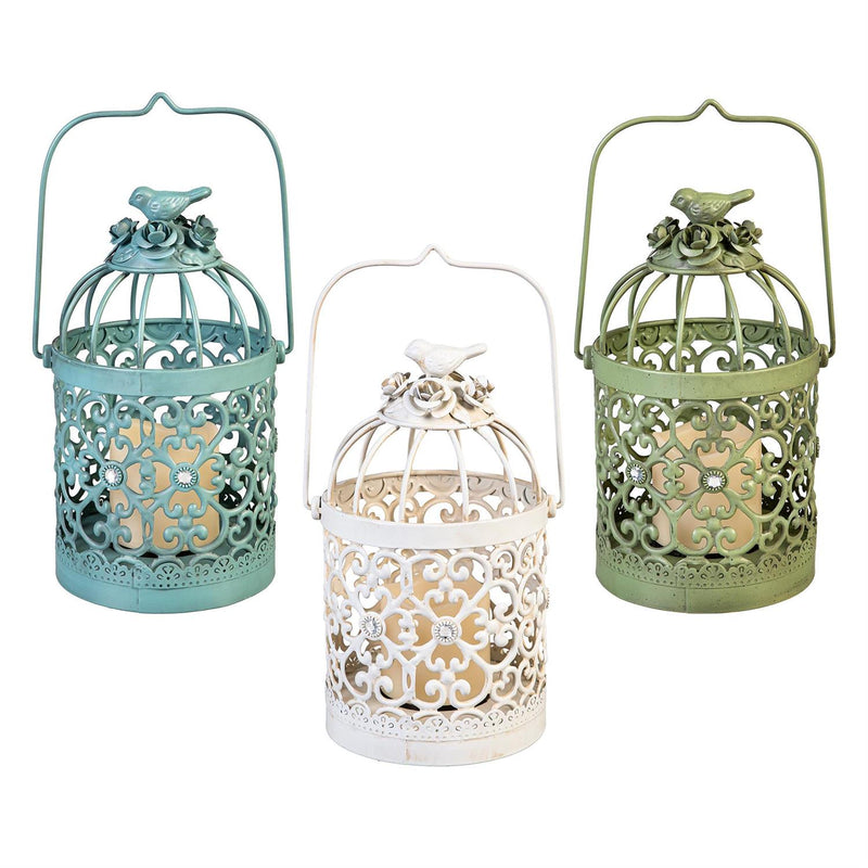 Birdhouse Lantern with LED Candle