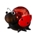 Pollinator Garden Statue, LED Resin Ladybug & Bee With Orb, 6"H