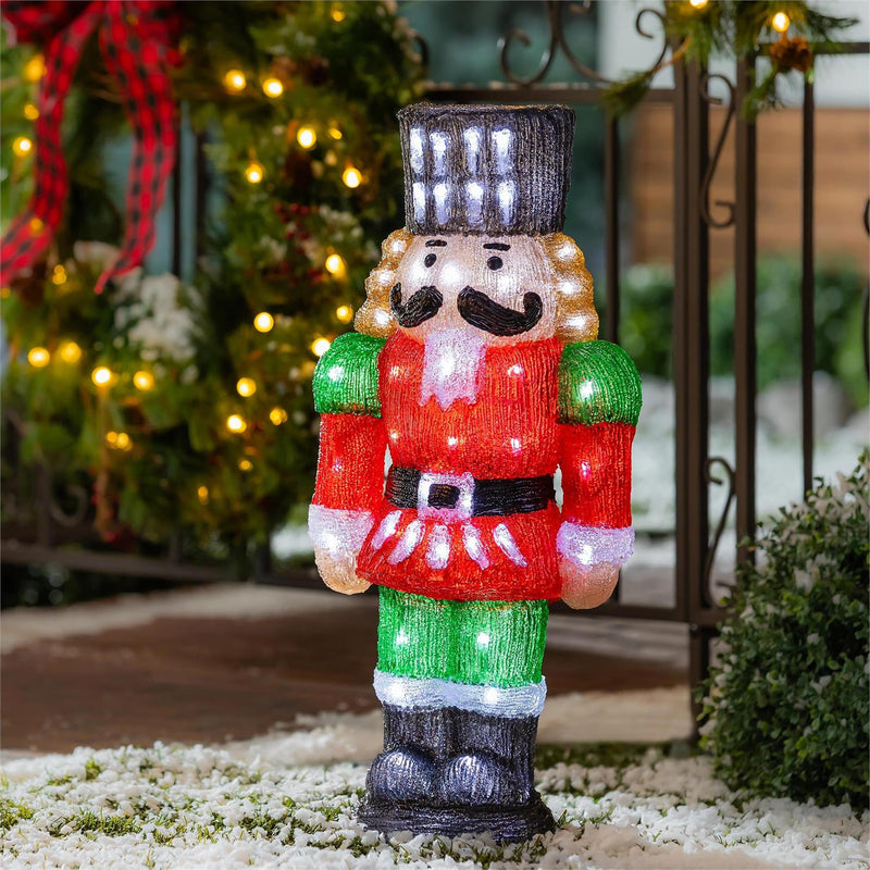 Joyful Traditions Garden Statue, LED Acrylic Statue, Nutcracker, 16"H