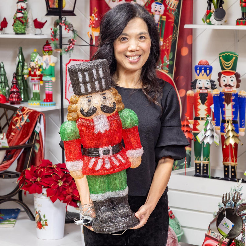 Joyful Traditions Garden Statue, LED Acrylic Statue, Nutcracker, 16"H
