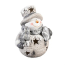 Season to Sparkle Garden Statue, LED MGO Statue, Snowy Santa and Snowman, 14"H, Asst of 2