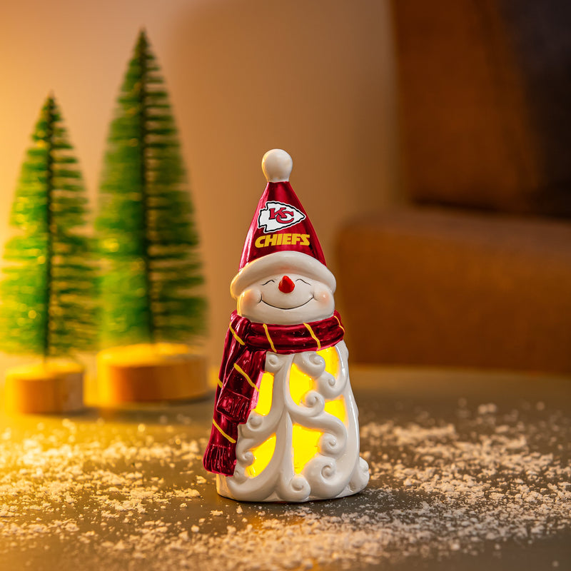 Kansas City Chiefs Snowman LED Statuary, 8"