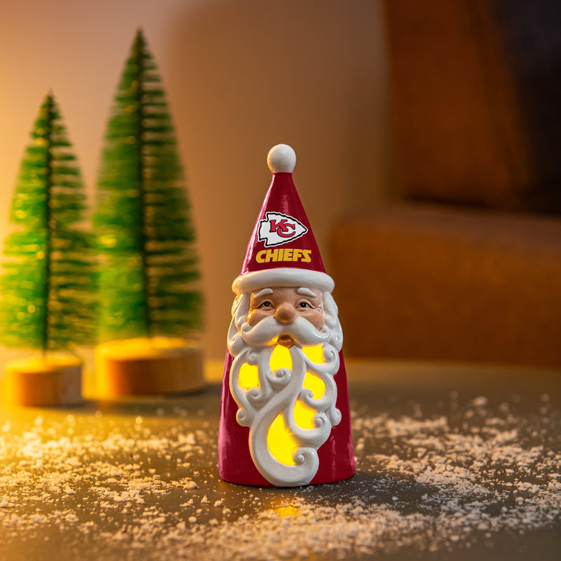 Kansas City Chiefs Santa LED Statuary, 8"