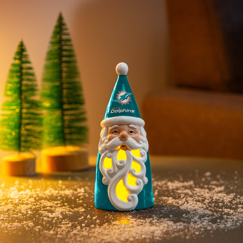 Miami Dolphins Santa LED Statuary, 8"