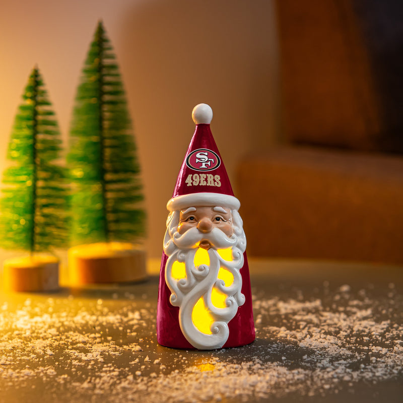 San Francisco 49ers Santa LED Statuary, 8"