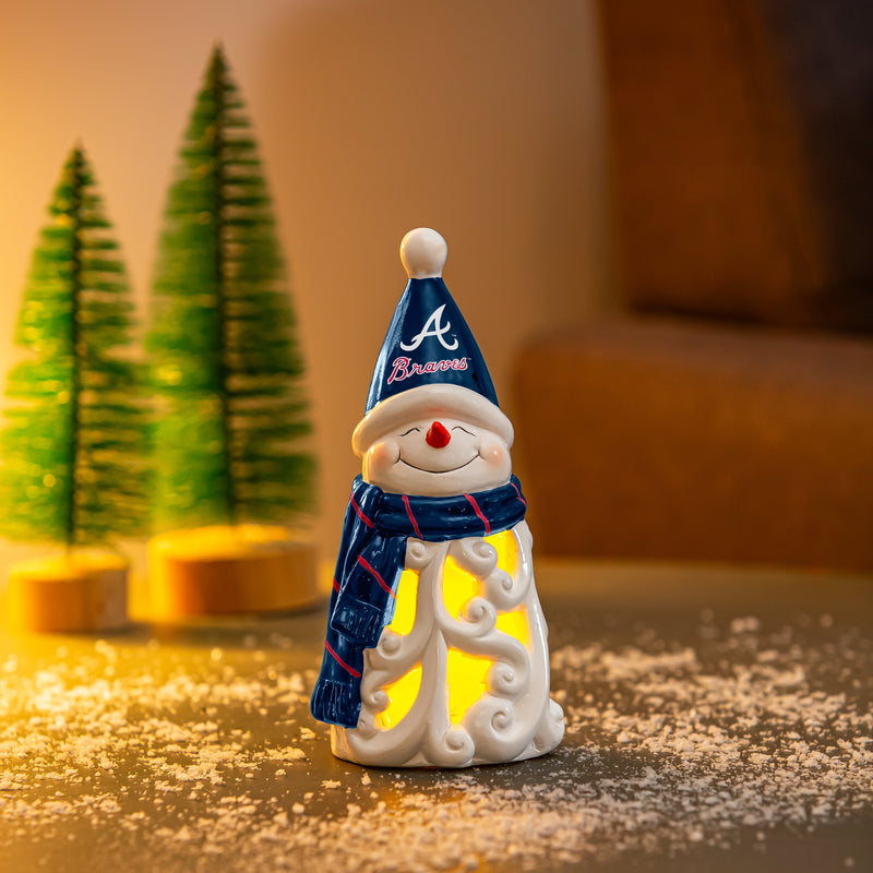 Atlanta Braves Snowman LED Statuary, 8"