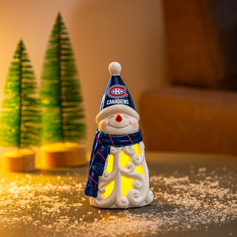 Montreal Canadiens Snowman LED Statuary, 8"