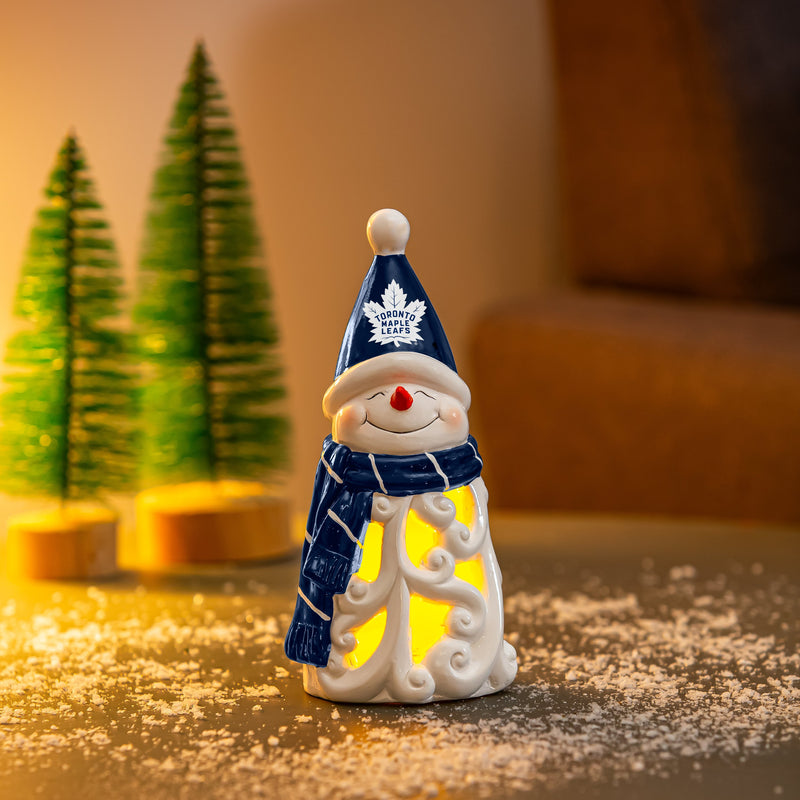 Toronto Maple Leafs Snowman LED Statuary, 8"