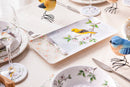 14" Melamine Rectangular Platter with Spreader Set, Birds in Blooms,2mps9863