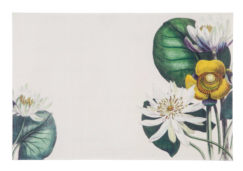 Woven Vinyl PVC Placemat, Floral, Set of 4,2pm001