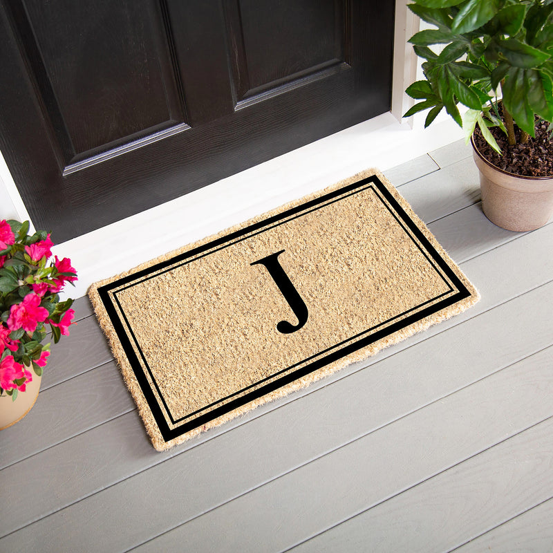 Monogram Coir Mat, Letter  "J"