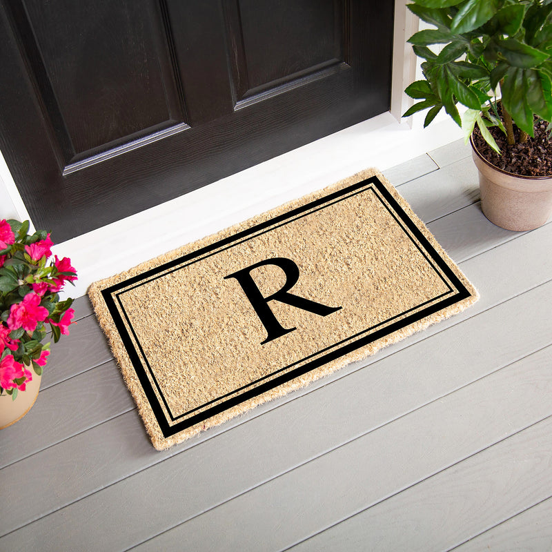 Monogram Coir Mat, Letter  "R"