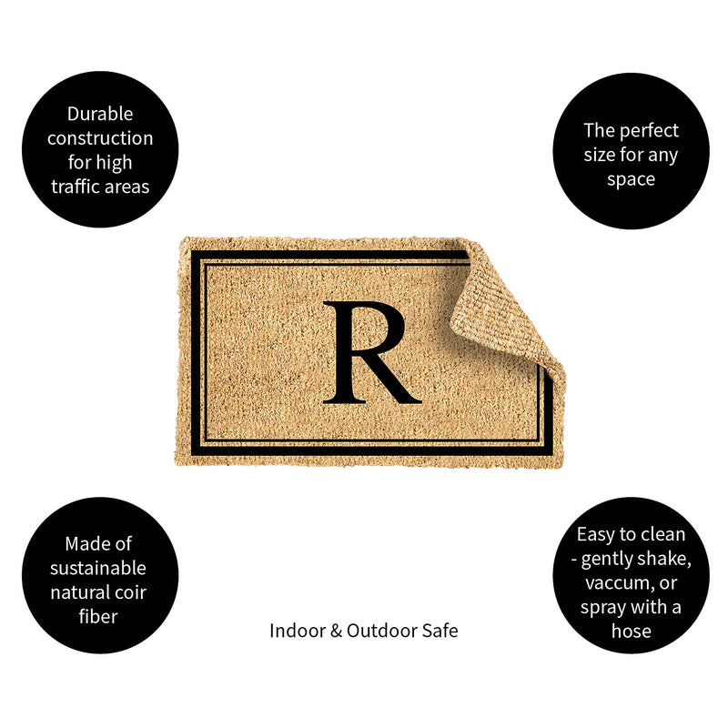 Monogram Coir Mat, Letter  "R"