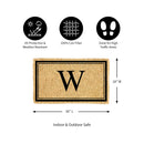 Monogram Coir Mat, Letter  "W"