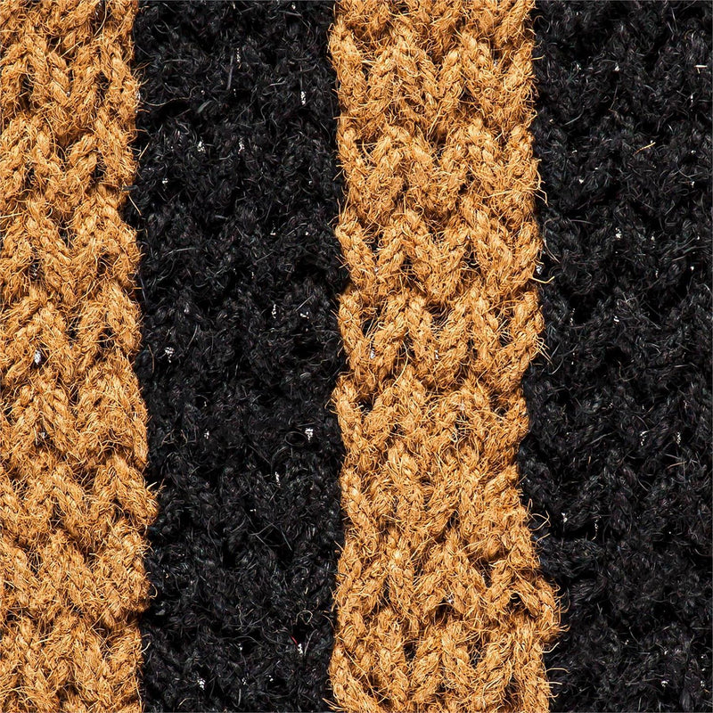Natural Coir and Black Woven Mat, 3 Asst