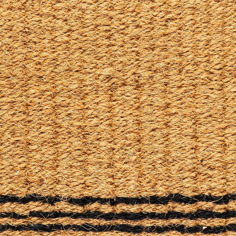 Natural Coir and Black Woven Mat, 3 Asst
