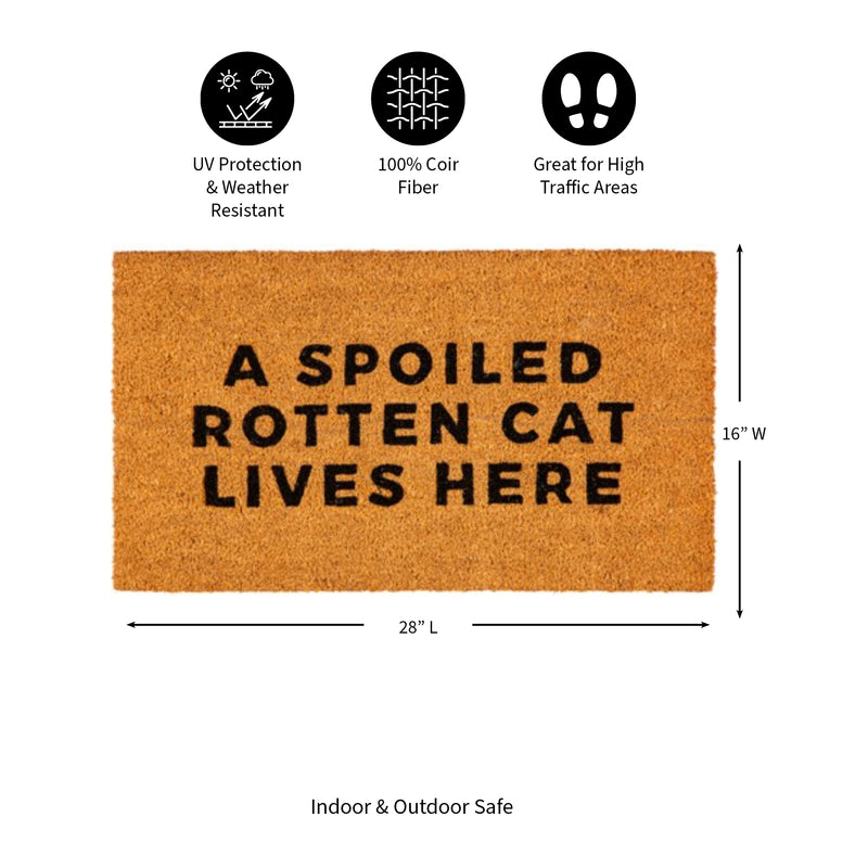 A spoiled rotten cat Coir Mat