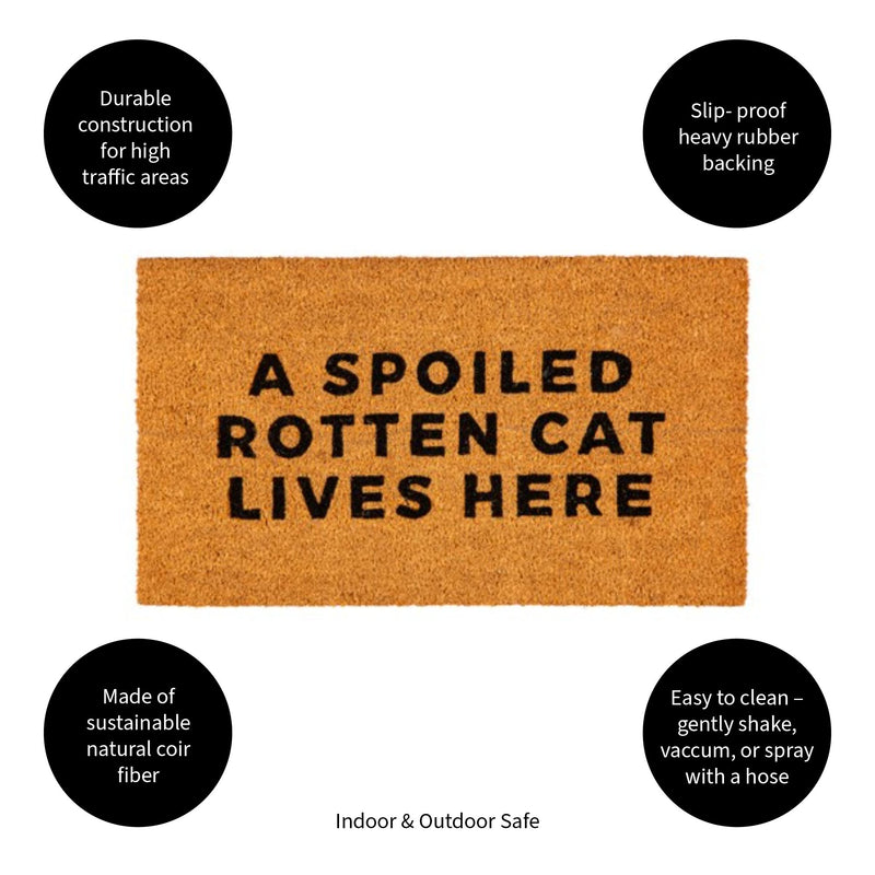 A spoiled rotten cat Coir Mat