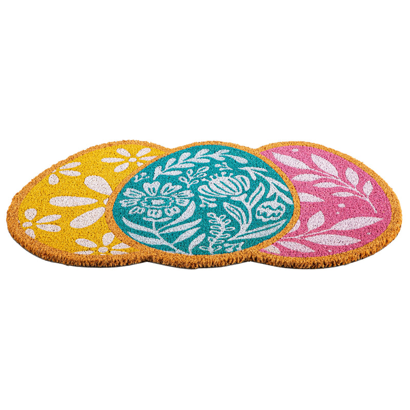 Happy Easter Floral Egg Shaped Coir Mat