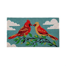 Sweet Cardinal Couple Coir Mat