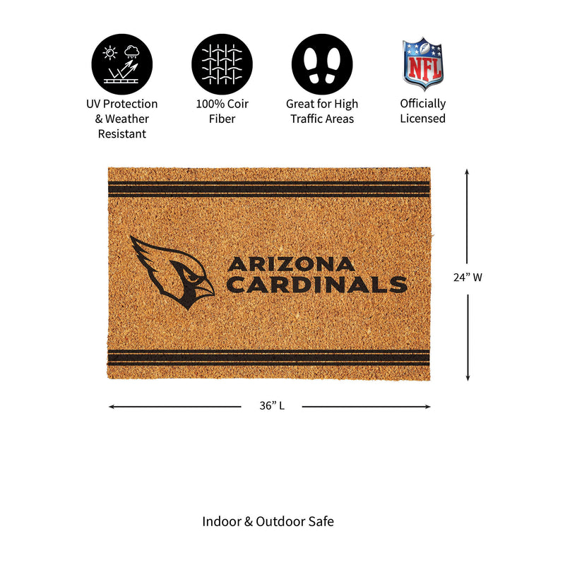 Arizona Cardinals Large One Color Coir Mat, 36"x24"